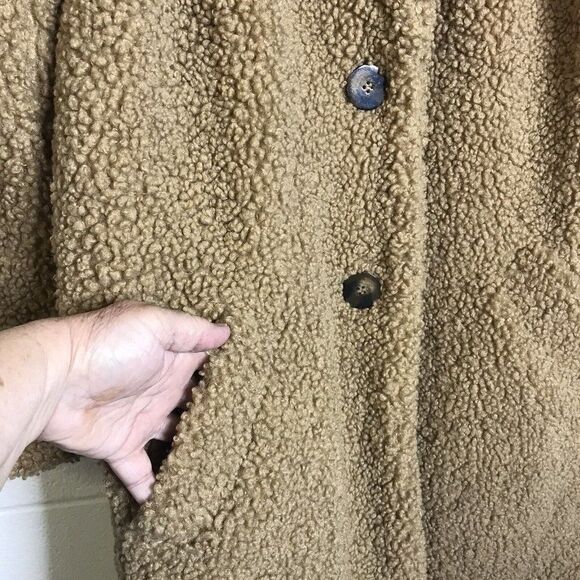 C&C California Womens Beige Teddy Bear Coat Jacket Size Medium - Picture 10 of 15
